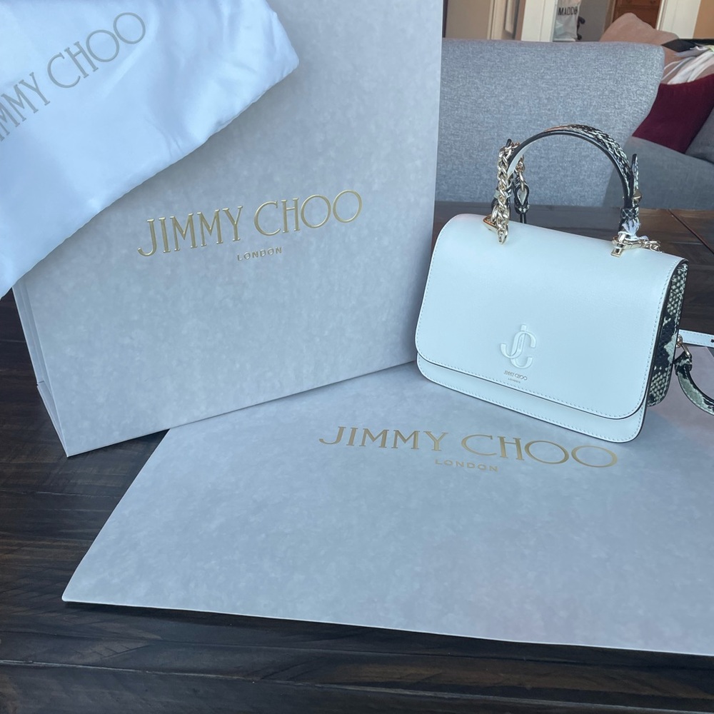 SOLD! NWT Jimmy Choo White Snake Purse